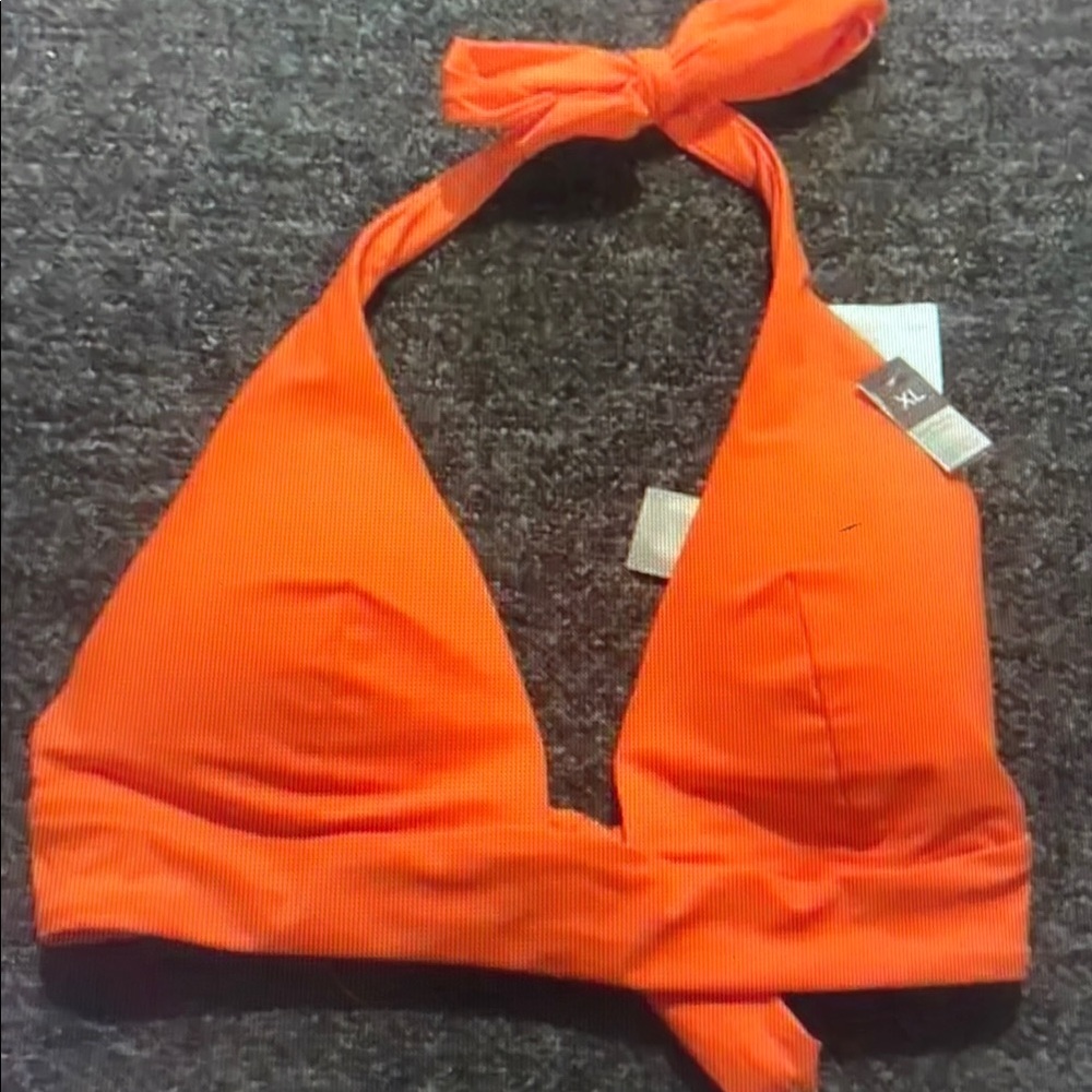 Vibrant Orange Halter Bikini Top